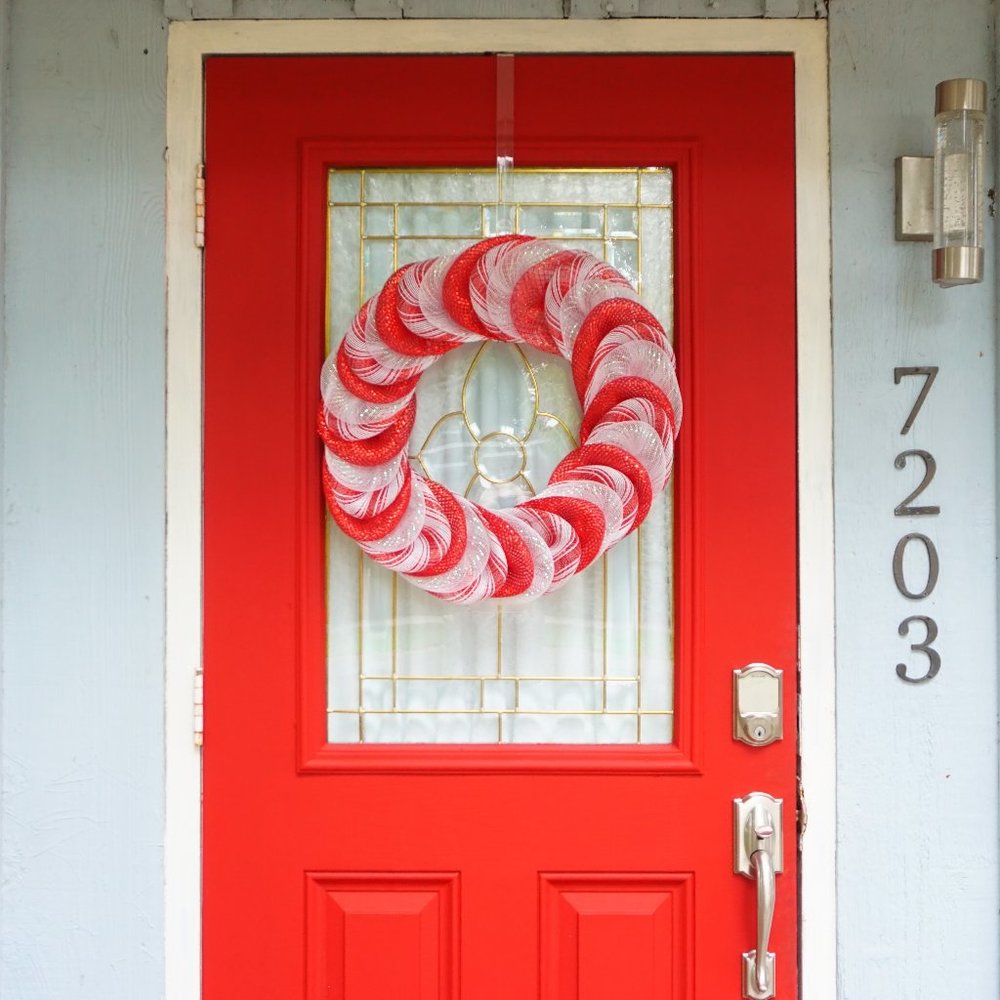 Candy Cane Bubble Wreath
